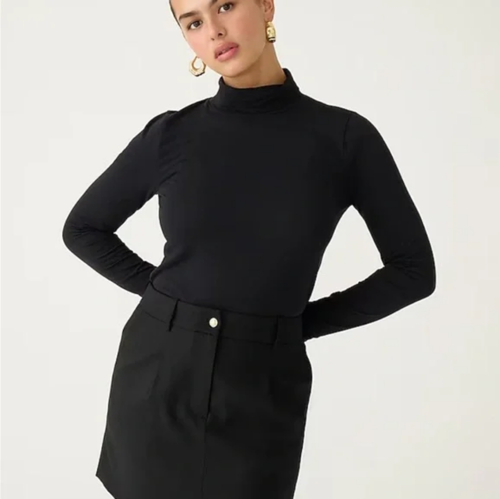 [NWT] J. Crew Tissue Turtleneck - Black Size S